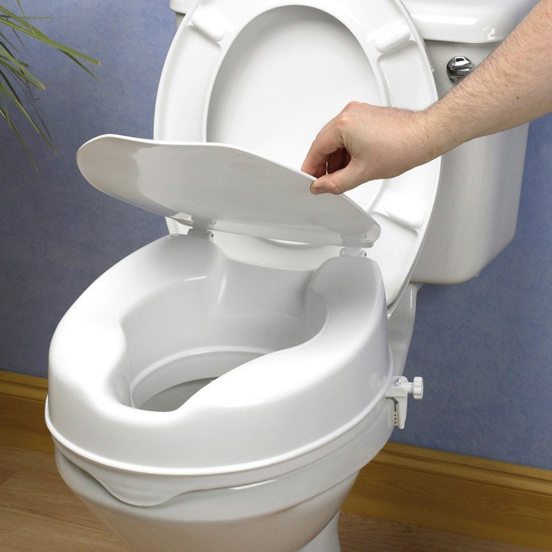 Elevador de WC Eco Elevador de WC económico con tapa abierta