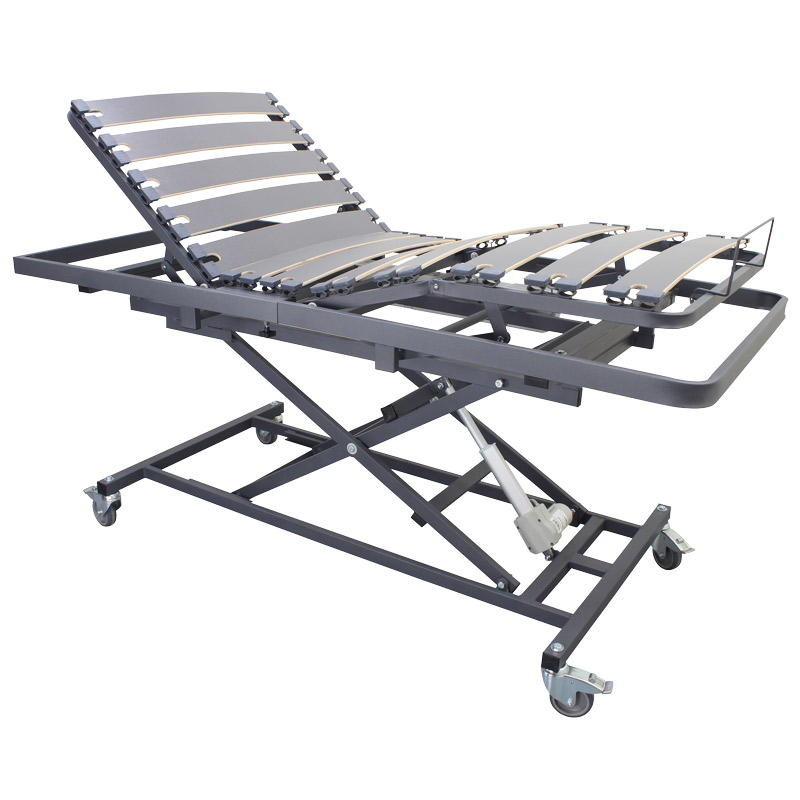Cama articulada con carro elevador Orion Somier articulado Orión con carro elevador de tijera y mando eléctrico
