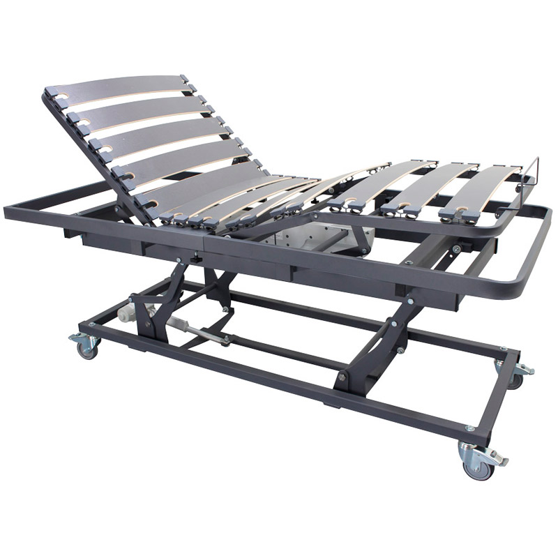 Cama articulada elevadora Orlando Cama articulada elevadora Orlando con carro de doble biela y ruedas