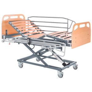 Cama articulada elevadora Recom Plus con lecho de 4 planos y ruedas con freno