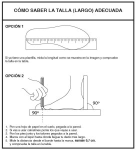 Zapatillas de rejilla con apertura total Cómo saber la talla del pie