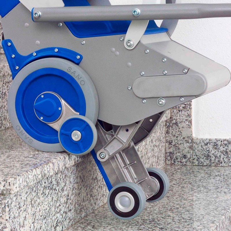 Silla sube escaleras Liftkar 1 Detalle del sistema de tracción del Liftkar bajando escalones