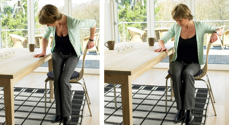 Disco giratorio Easyturn Disco giratorio sobre silla en comedor