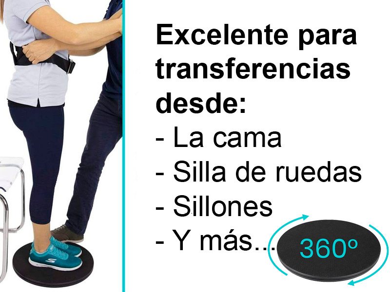 Disco giratorio Eco Persona usando disco giratorio para facilitar transferencias desde silla o cama