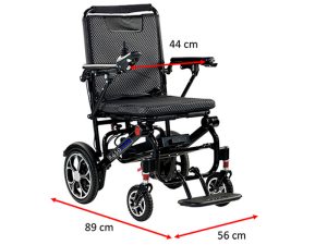 Silla eléctrica super ligera R650 Dimensiones de la silla eléctrica R650 desplegada
