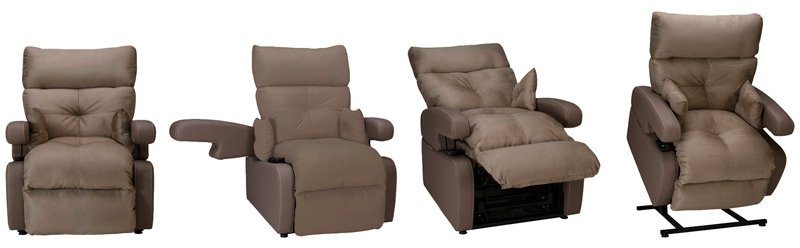 Sillón elevador Cocoon bariátrico Sillón Cocoon XL en diferentes posiciones eléctricas