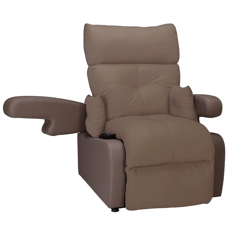 Sillón elevador Cocoon bariátrico Detalle de reposabrazos abatible del sillón Cocoon
