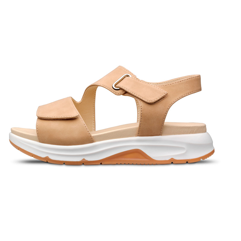 Sandalias de estilo deportivo 20702 Sandalia ortopédica marrón para mujer vista lateral