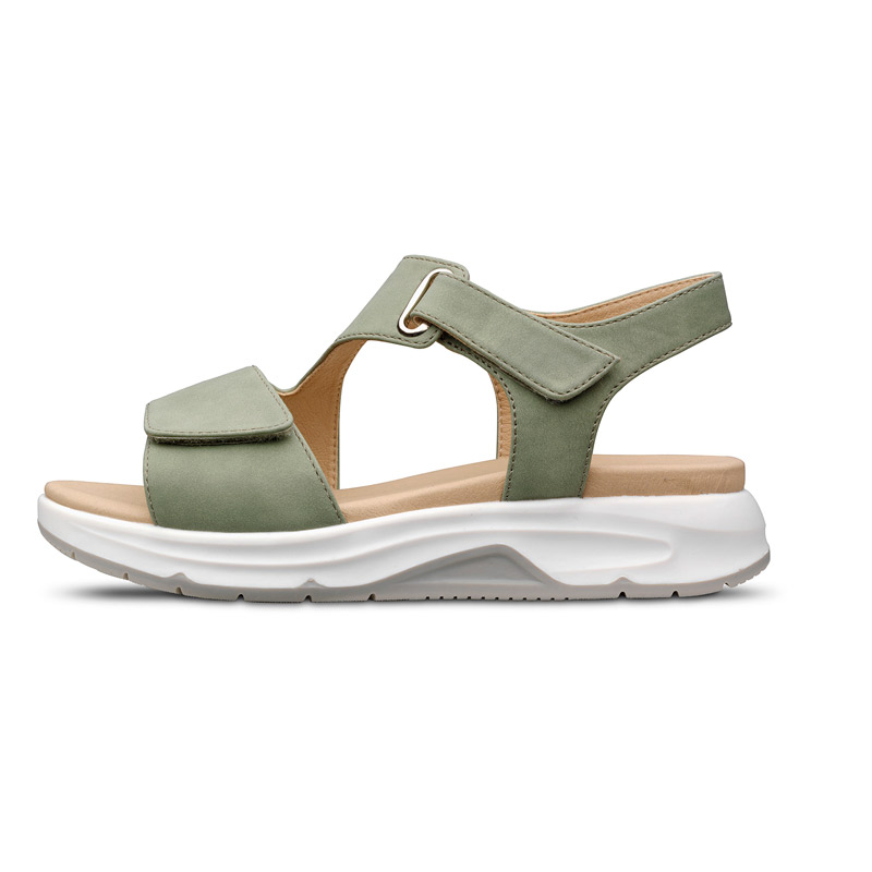 Sandalias de estilo deportivo 20702 Sandalia ortopédica verde para mujer vista lateral