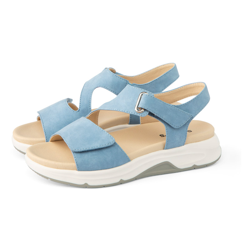 Sandalias de estilo deportivo 20702 Sandalias ortopédicas azules para mujer con doble velcro