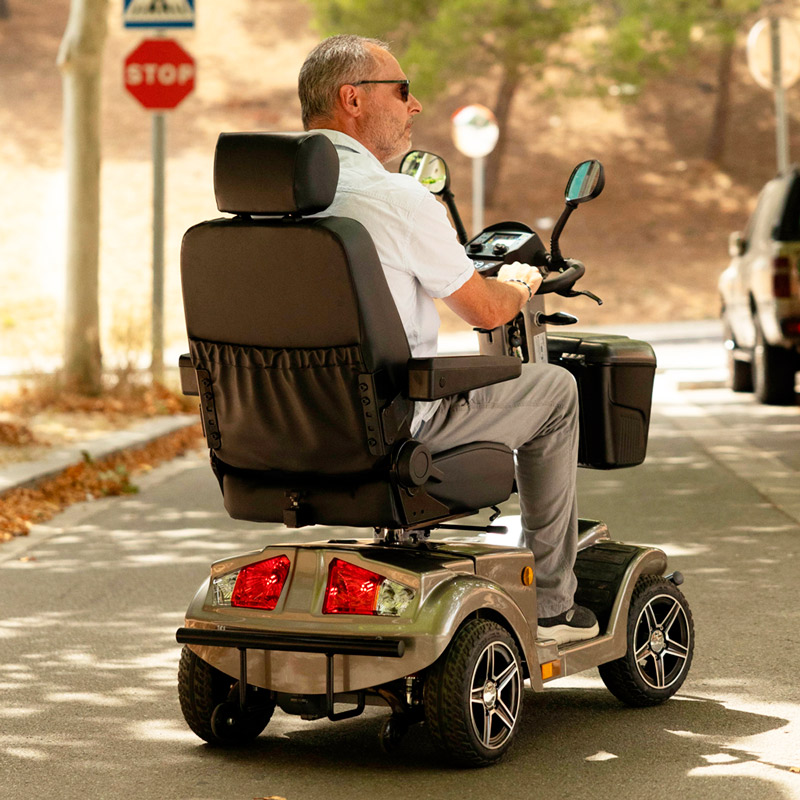 Scooter Pegasus Vista trasera del scooter PEGASUS en circulación