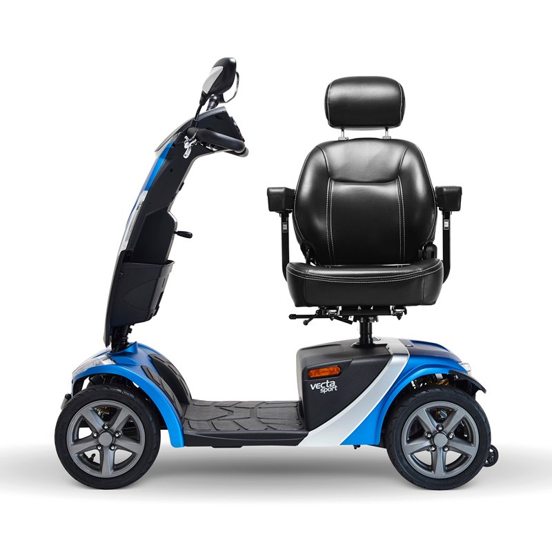 Scooter Vecta Sport Vista lateral del scooter Vecta Sport con asiento regulable