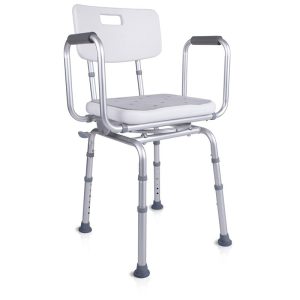 Silla de ducha My Show con asiento giratorio y reposabrazos acolchados