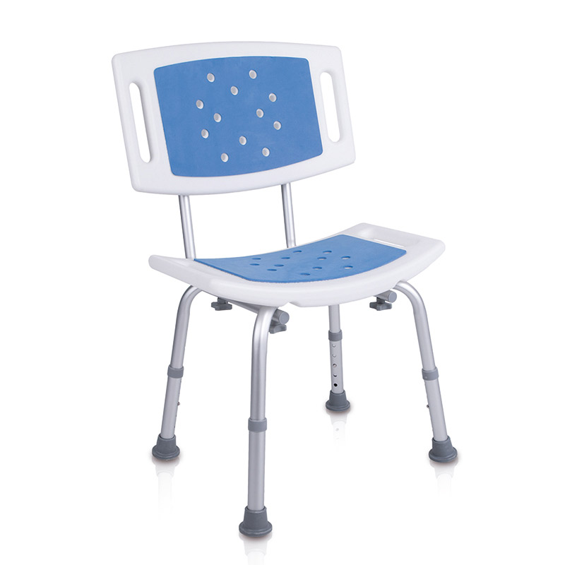 Silla de ducha 9120 Silla de ducha 9120 con respaldo, acolchada y ajustable en altura