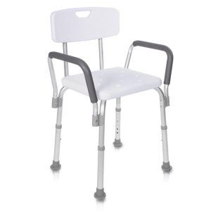 Silla de ducha 9100 con respaldo y reposabrazos desmontables