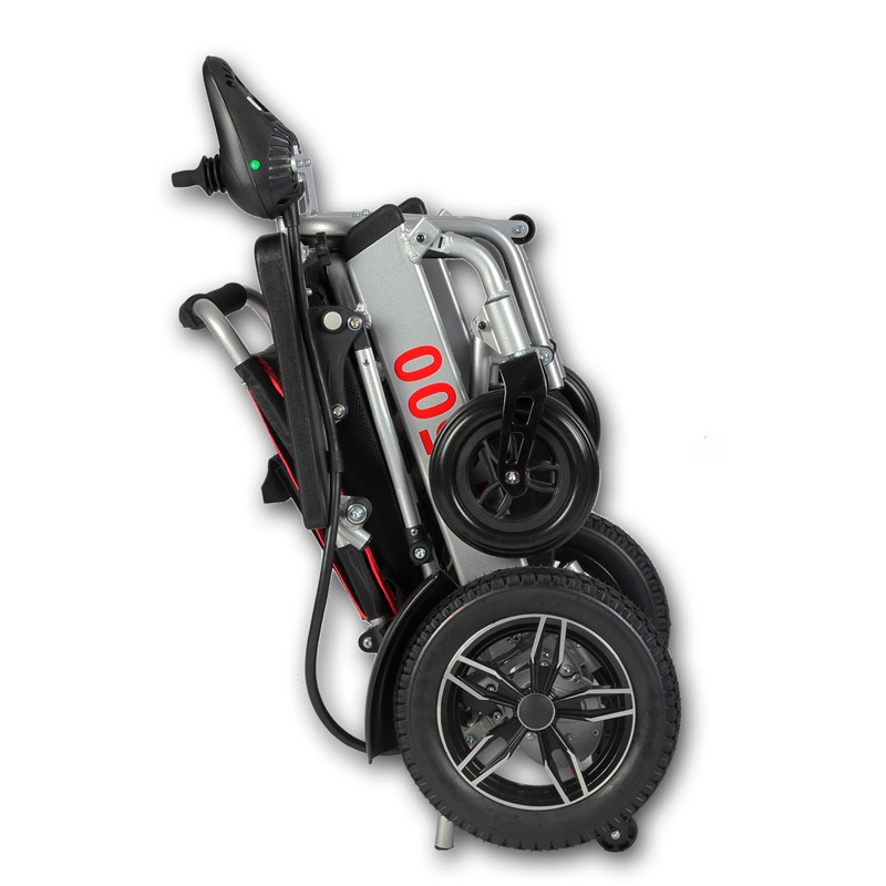 Silla eléctrica R500 Detalle del plegado compacto de la silla R500