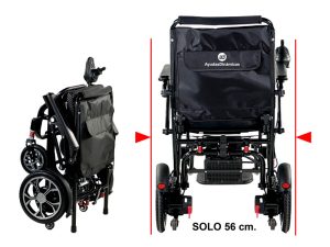Silla eléctrica super ligera R650 Silla eléctrica R650 plegada y vista trasera