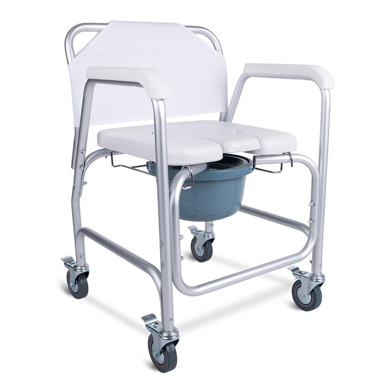 Silla inodoro con ruedas 8800 Silla inodoro 8800 con asiento herradura y cubeta
