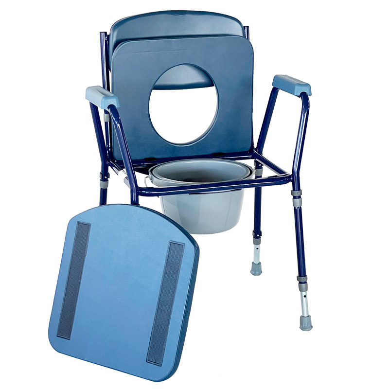 Silla con WC Club Silla con WC CLUB con asiento abierto y cubeta visible