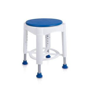 Taburete de baño Turín con asiento giratorio y patas regulables