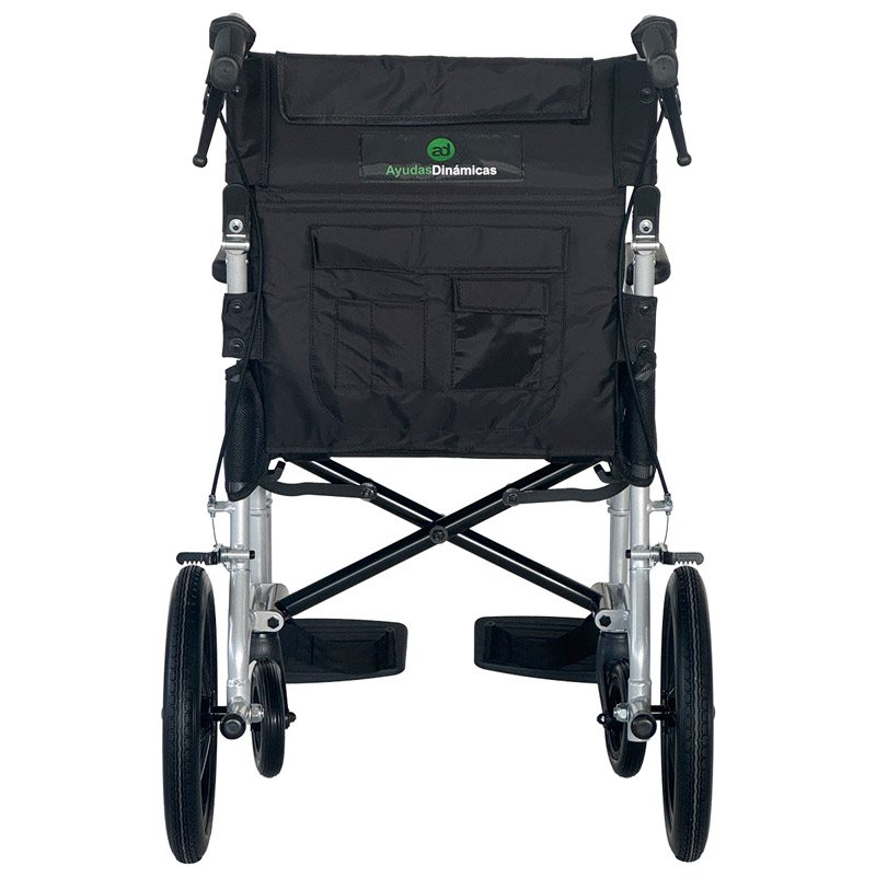 Silla de ruedas Ergo Transit Vista trasera de la silla Ergo Transit con ruedas pequeñas