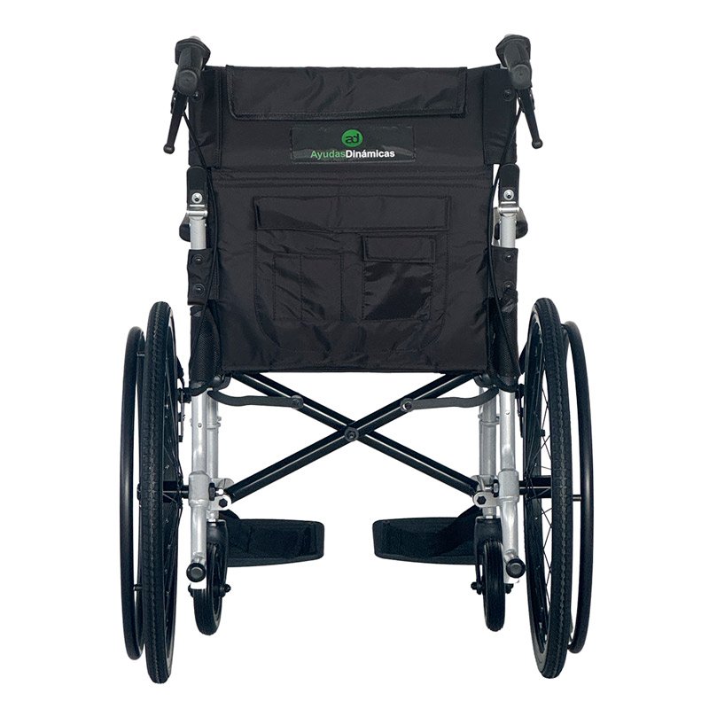 Silla de ruedas Ergo Transit Vista trasera de la silla Ergo Transit autopropulsable