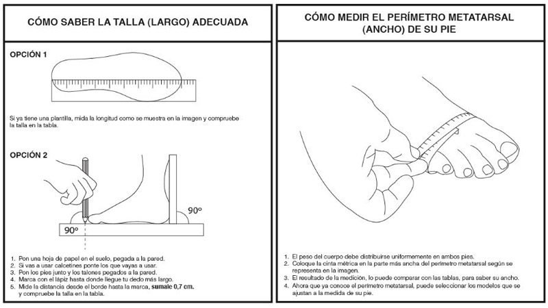 Merceditas con grabado Cómo medir pie tallas calzado