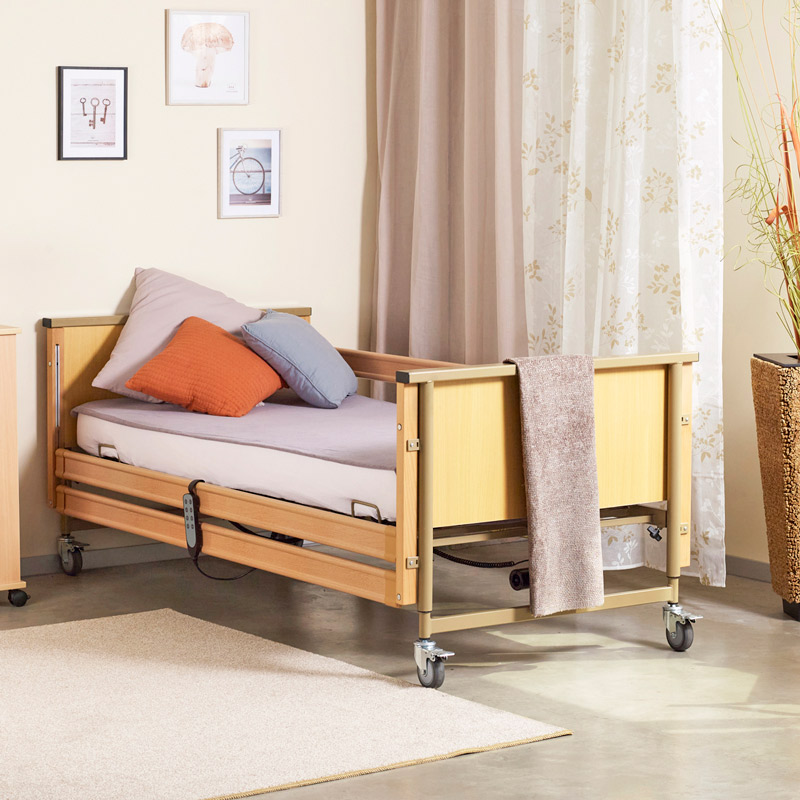 Cama articulada elevable Aries Cama articulada Aries instalada en dormitorio con colchón