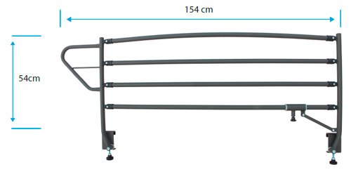 Barandillas plegables de 4 barras Medidas de barandilla cama articulada 4 barras (154 × 54 cm)