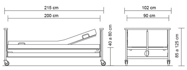 Cama articulada elevable Antares Medidas cama articulada elevadora Antares