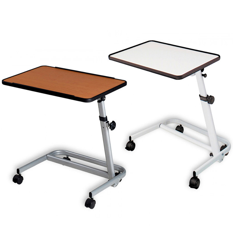 Mesa auxiliar plegable Mesita auxiliar regulable con tablero blanco y tablero madera