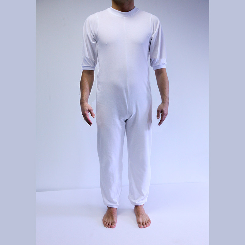 Pijama largo manga corta Pijama sanitario con pierna larga, manga corta y cremalleras para pacientes con incontinencia