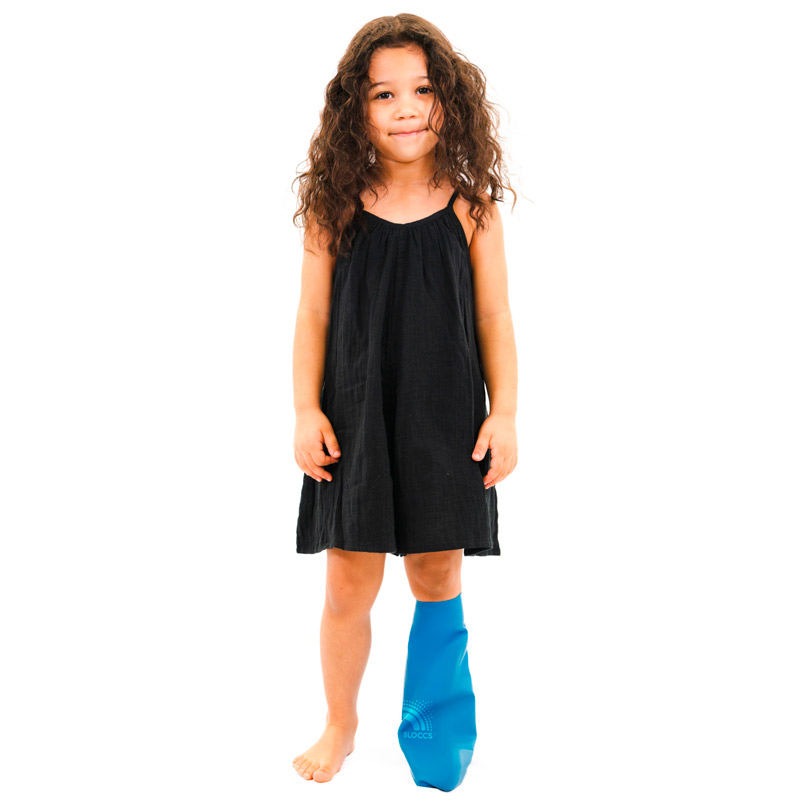 Cubre escayola para pierna Niña con protector impermeable corto para pierna