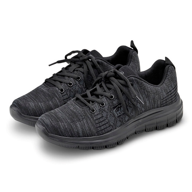 Zapatillas casual unisex 21014 Zapatillas negras con cordones y suela flexible para hombre y mujer