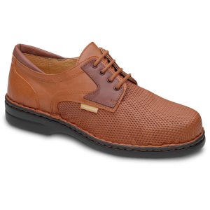 Zapato de hombre en piel y rejilla modelo 2170 color cuero