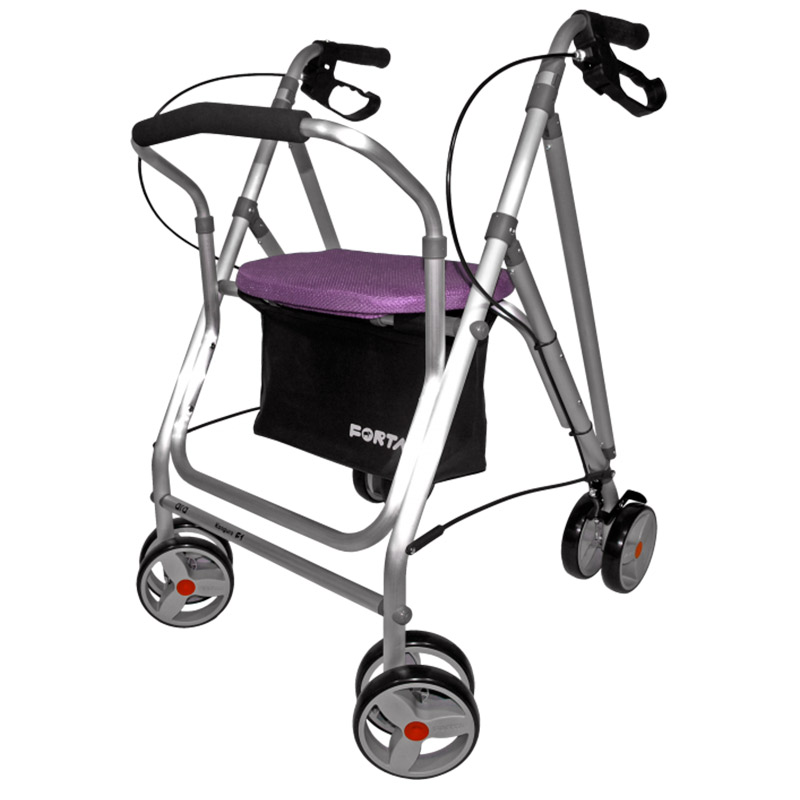Andador rollator Kanguro Andador Kanguro malva con freno maneta