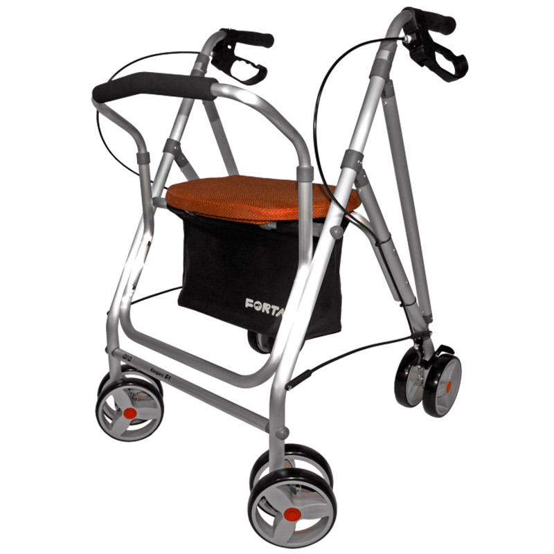 Andador rollator Kanguro Andador Kanguro naranja con freno maneta