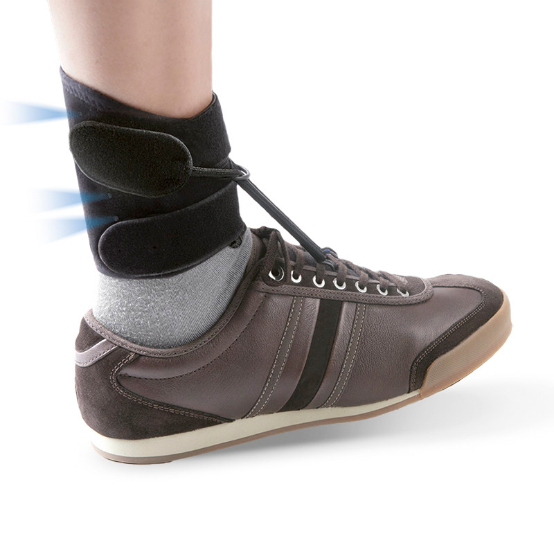 Apoyo antiequino Boxia Ortesis antiequino Boxia negra ajustada a zapato con cordones