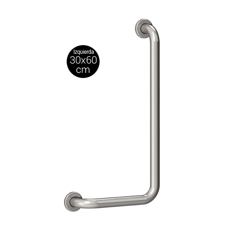 Asidera angulada 90º en acero inoxidable Asidera angulada 90 grados de acero inoxidable para ducha, modelo mano izquierda