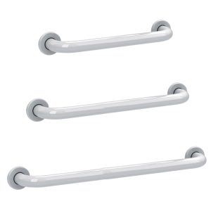 Barra asidera recta de acero Ø32 mm con embellecedores