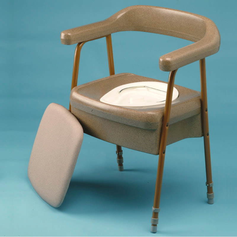 Banqueta inodoro Ashby Silla con inodoro ASHBY regulable en altura con cubeta de plástico con tapa y asa