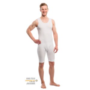 Body unisex de tirantes corto con cremallera para facilitar el cambio de productos de incontinencia