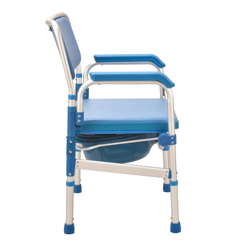 Silla con WC 3 en 1 Silla con WC 3 en 1 de aluminio, regulable en altura y con reposabrazos acolchados