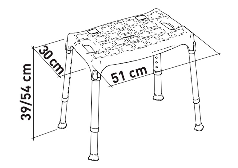 Taburete rectangular para baño Medidas de la banqueta rectangular para ducha y baño