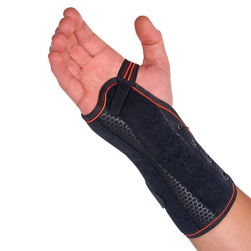 Muñequera Semirrígida con Férula Palmar dorsal MF92 Muñequera con férula dorsal en mano de paciente