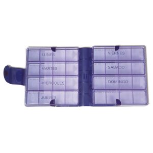 Pastillero semanal Medimax con ocho recipientes y base para anotaciones