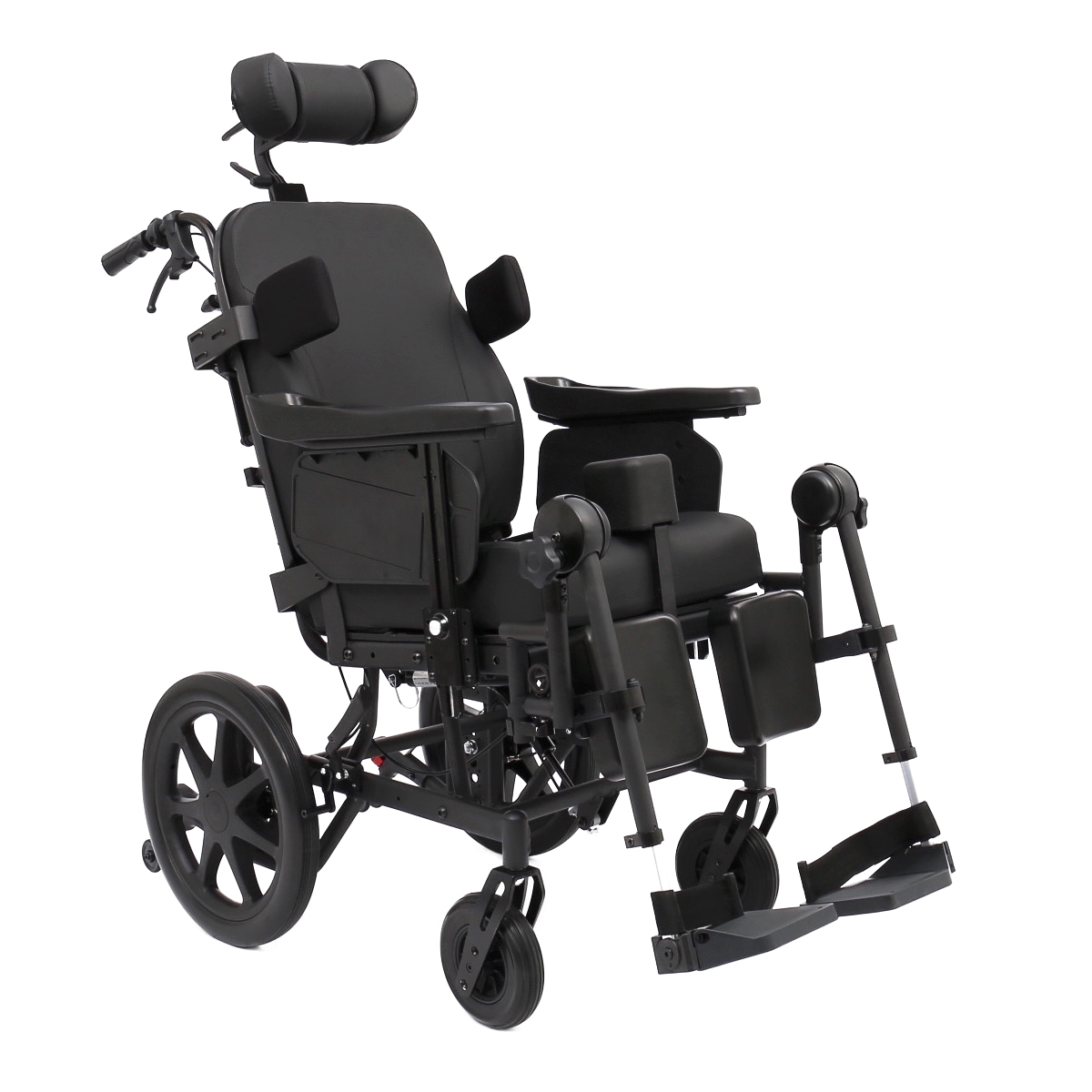 Silla de ruedas basculante Serena Silla de ruedas basculante Serena con ruedas traseras de 12 pulgadas