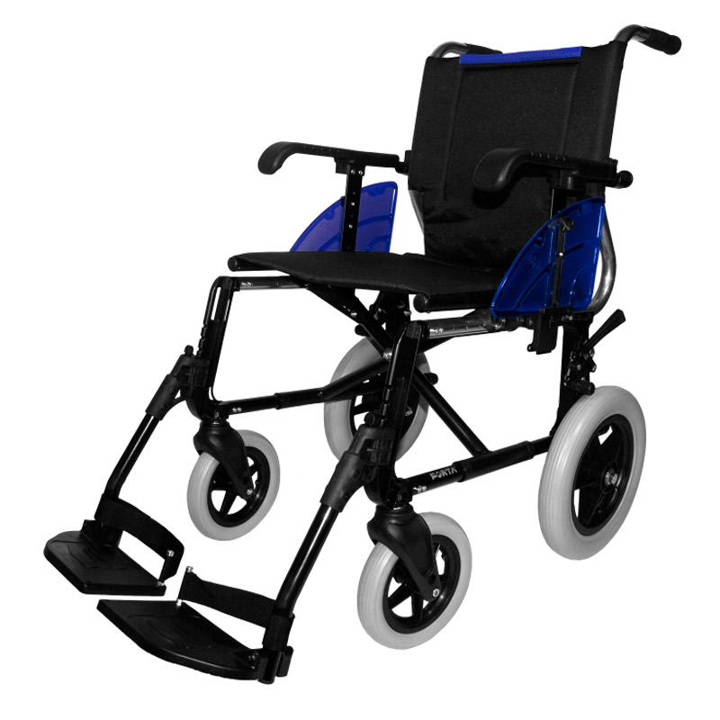 Silla de ruedas Line Silla de ruedas Line en color azul con ruedas traseras de 300 mm