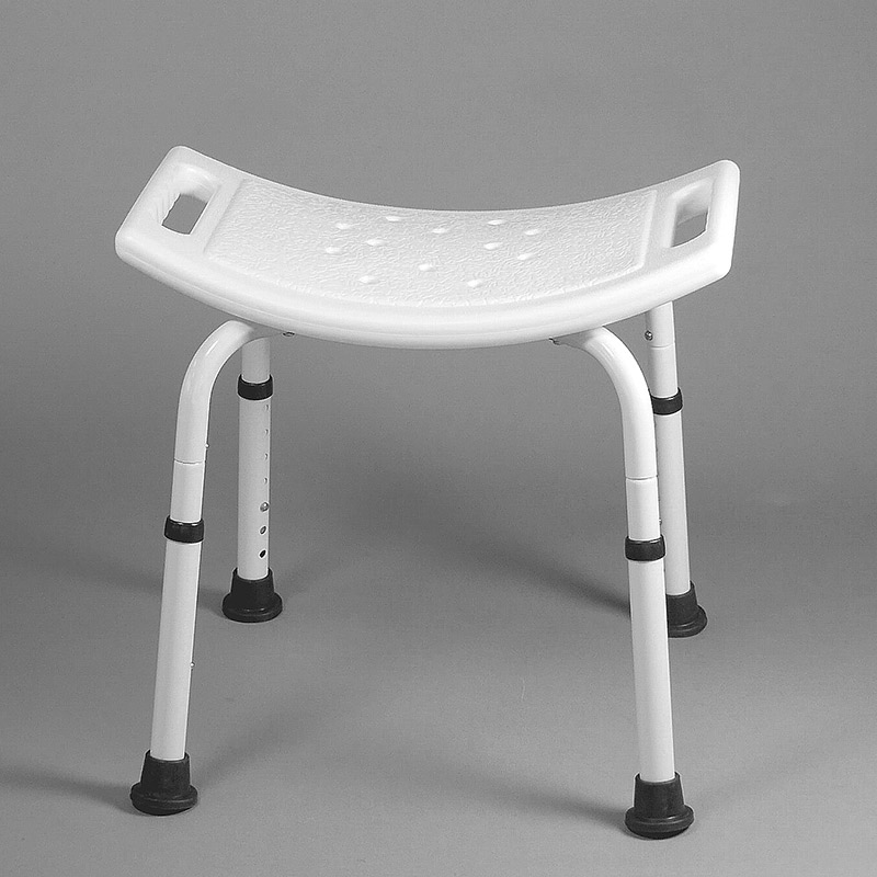 Taburete de baño samba Taburete Samba de aluminio con asiento plástico con desagües y asideras integradas