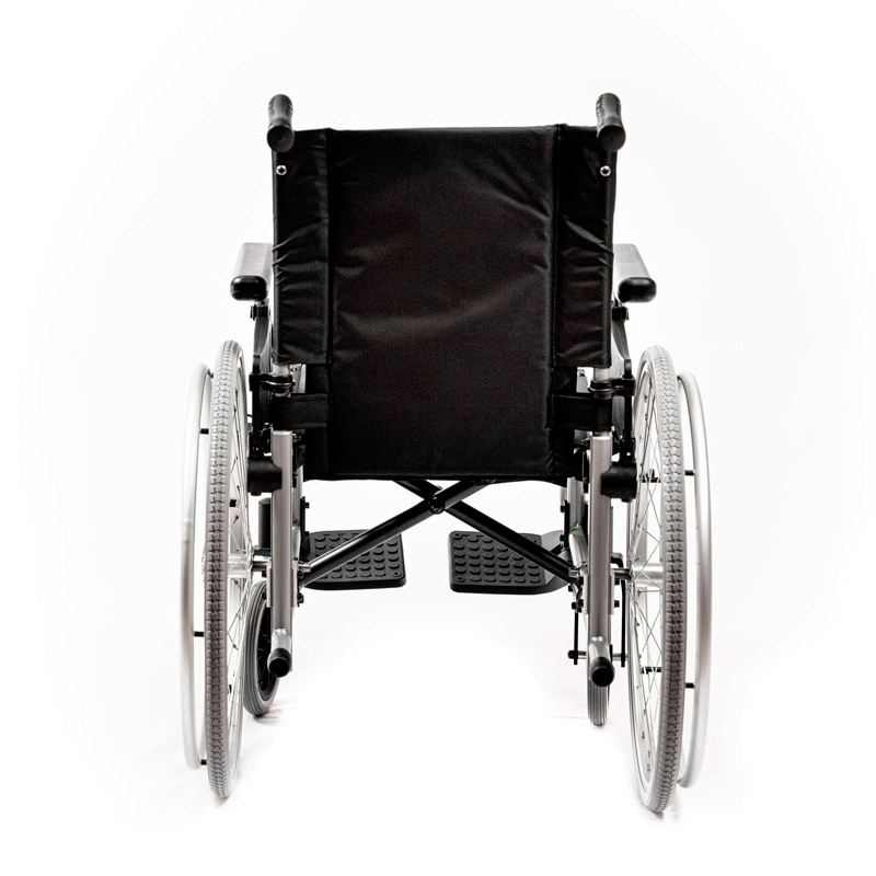 Silla de ruedas Dromos Vista trasera de la silla de ruedas Dromos plegable en aluminio